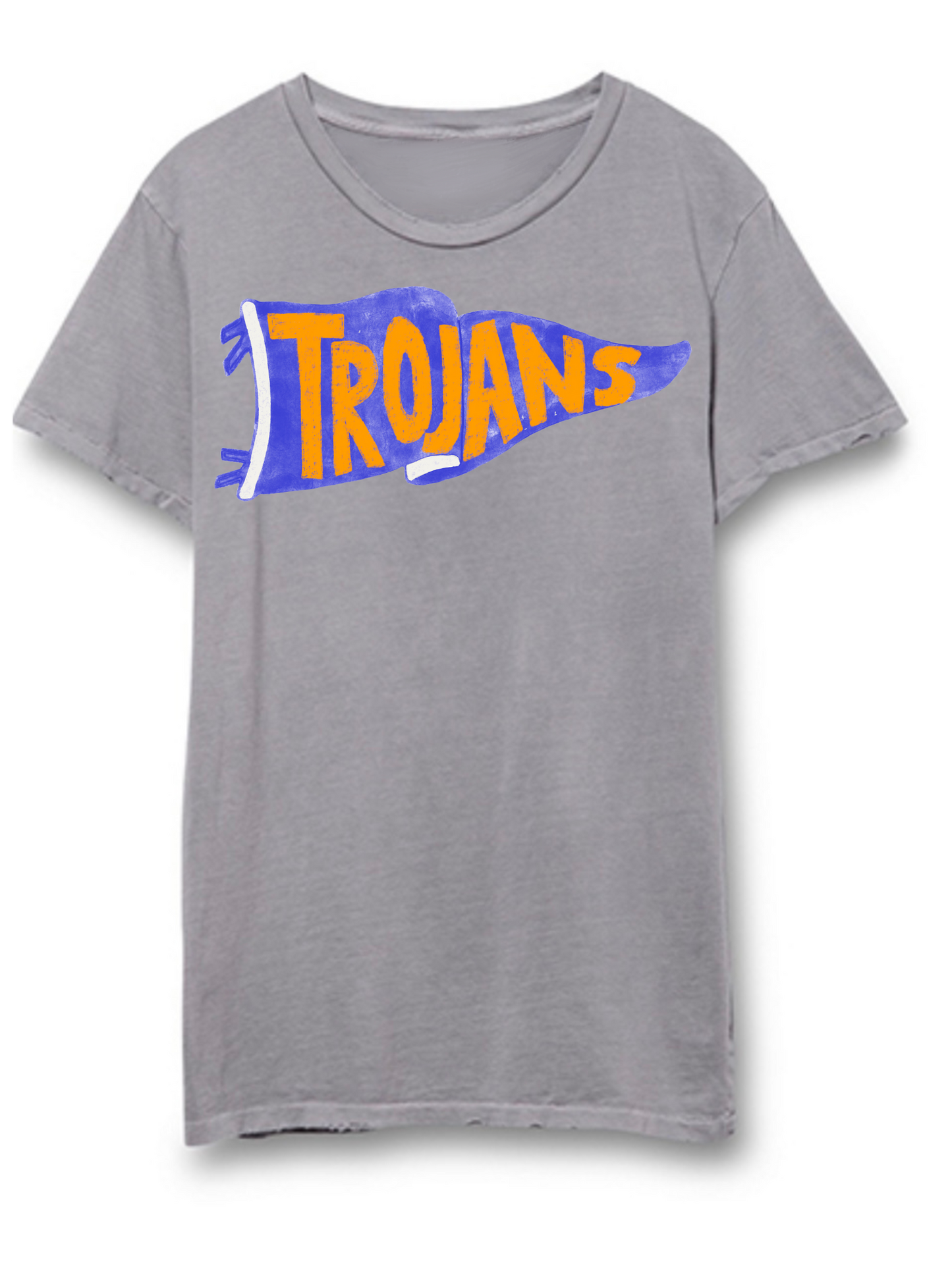 Trojans Vintage School Spirit Pennant Distressed Tee
