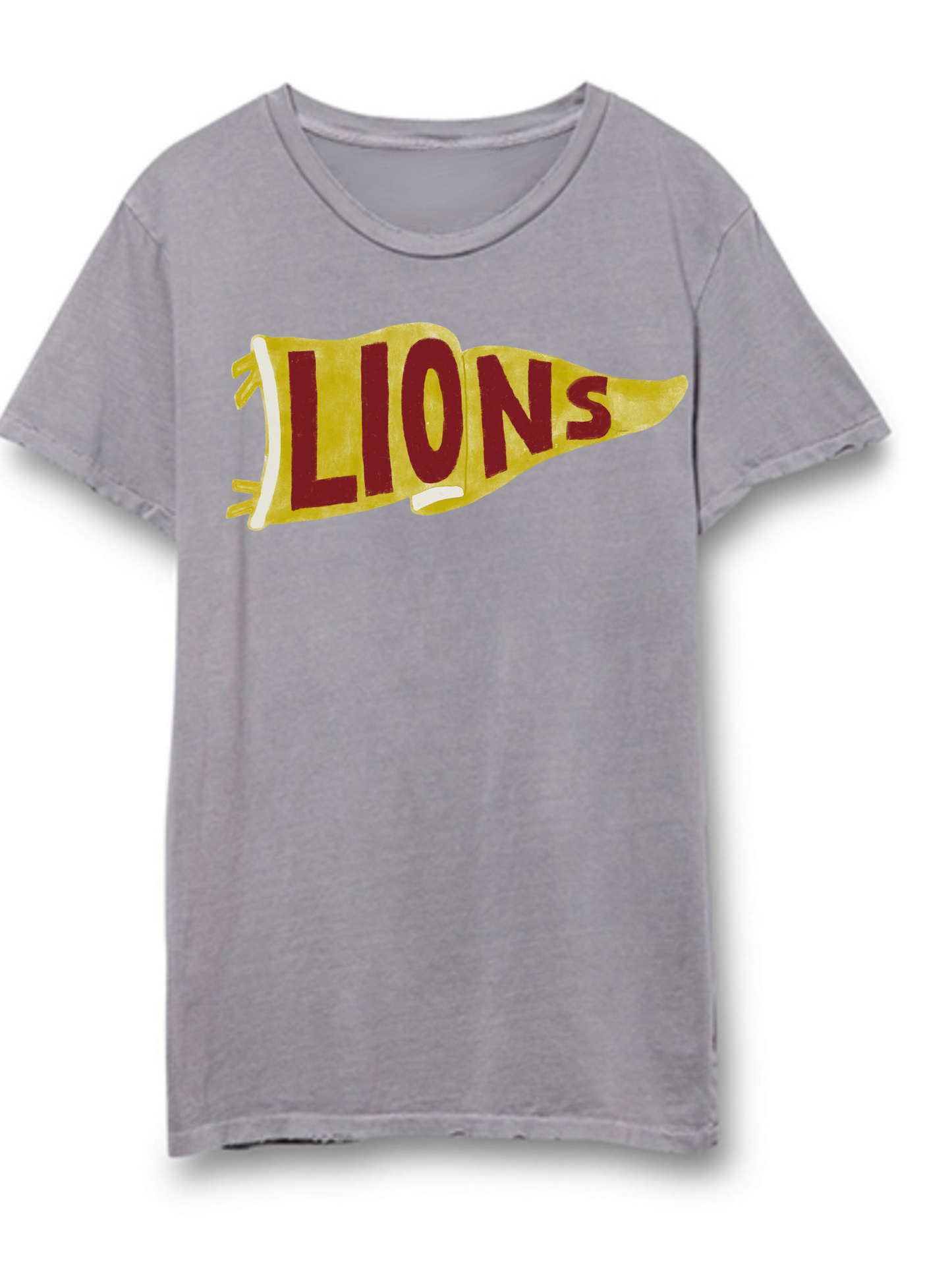 Lions Vintage School Spirit Pennant Distressed Tee