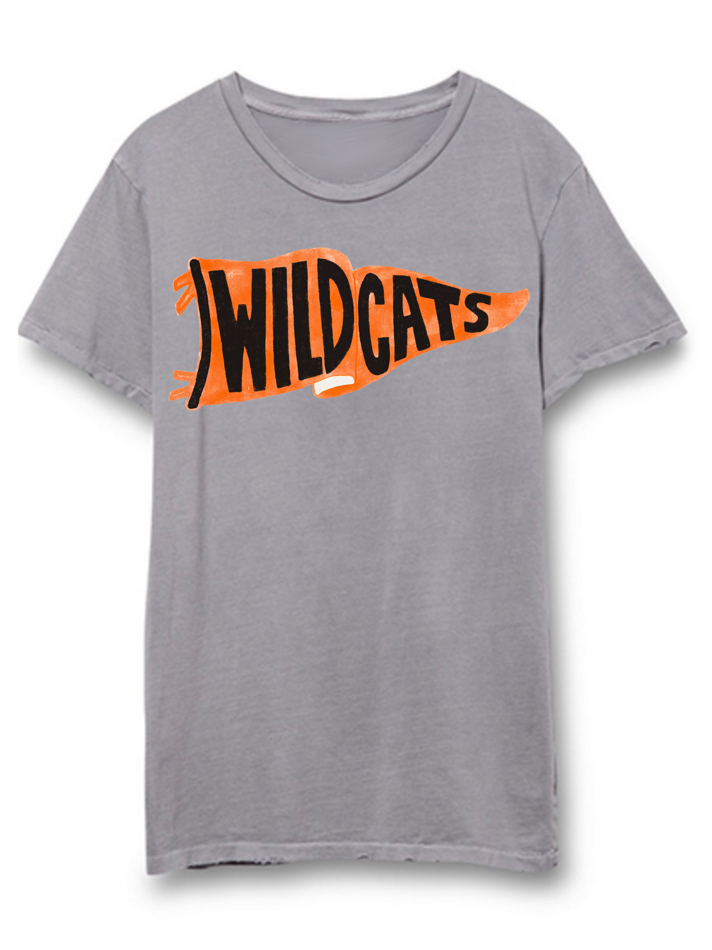 Wildcats(Orange) Vintage School Spirit Pennant Distressed Tee