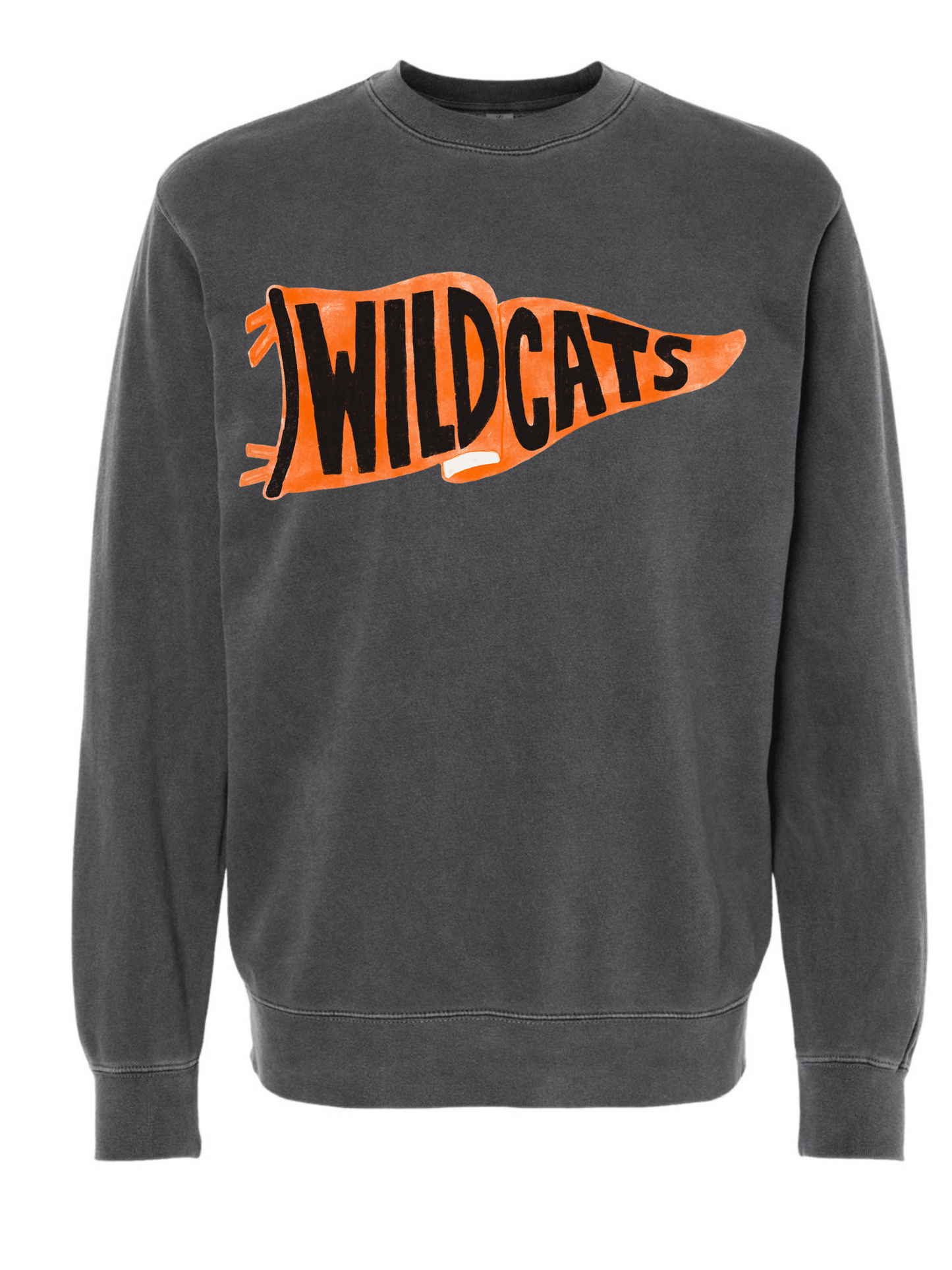 Wildcats(Orange) Vintage School Spirit Pennant Sweatshirt