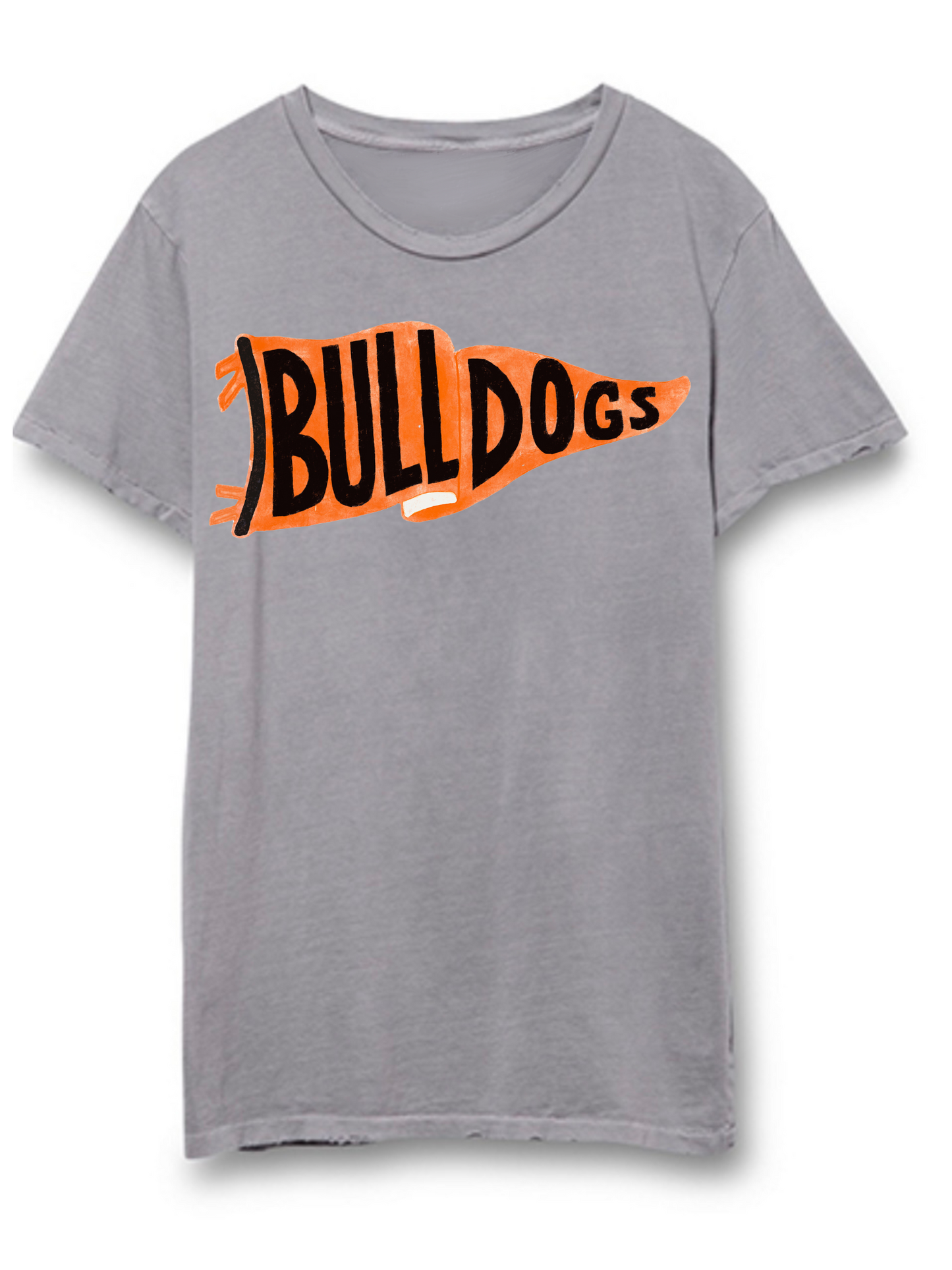 Bulldogs Vintage School Spirit Pennant Distressed Tee